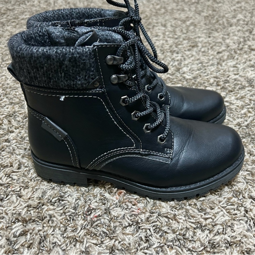 Women's Black Lace-Up Ankle Boots
